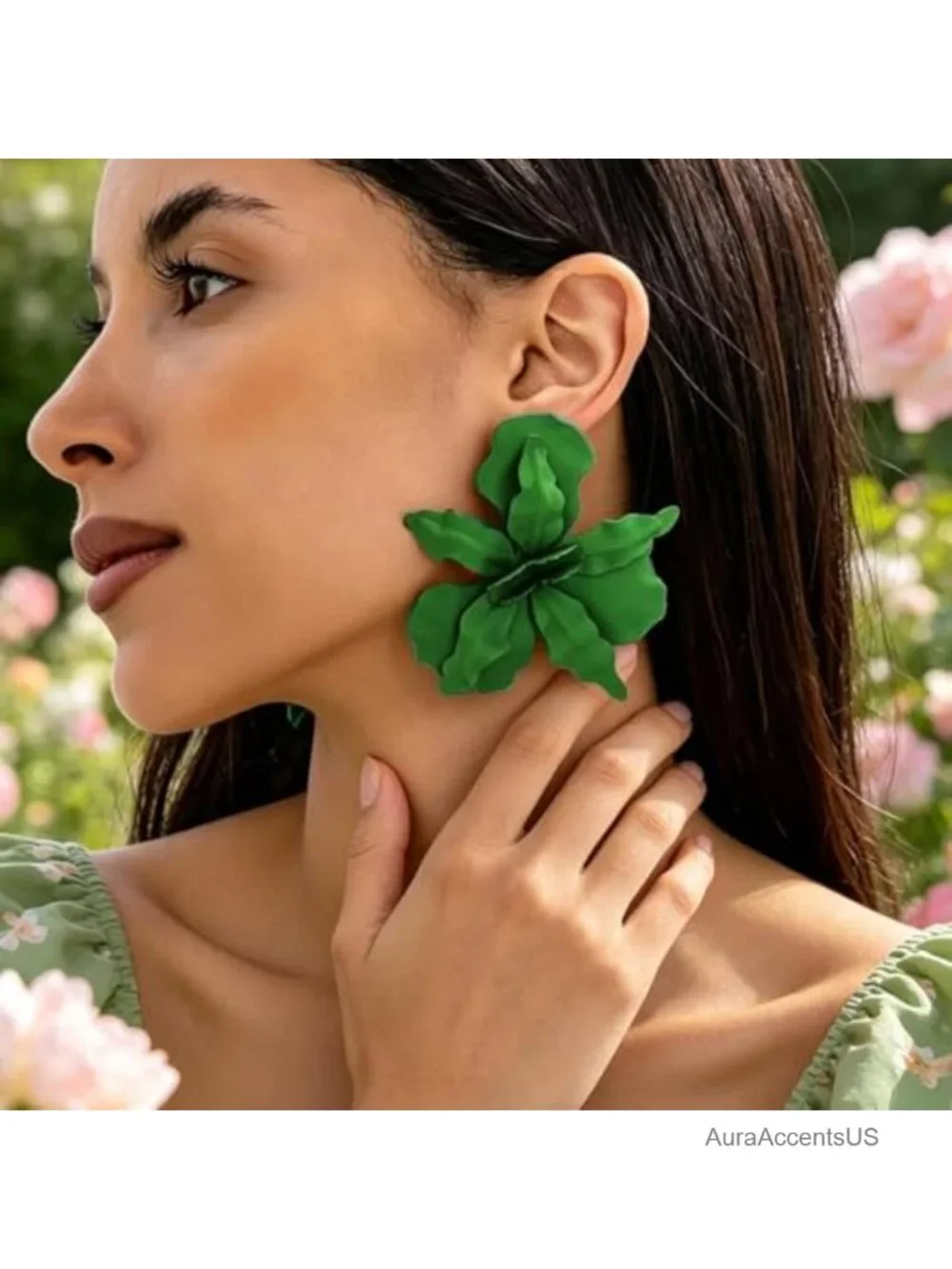 Oversized Flower Drop Earrings for Women Trendy Chunky Floral Jewelry Gift
